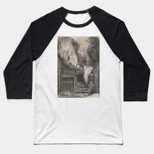 La Rue de la Vieille Lanterne - The Suicide of Gerard de Nerval by Gustave Dore Baseball T-Shirt